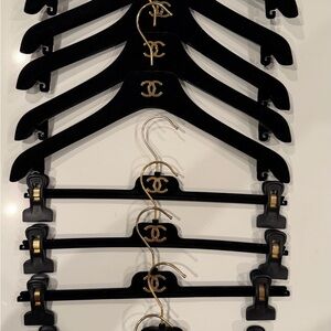CHANEL Black and Gold Luxury Hangers